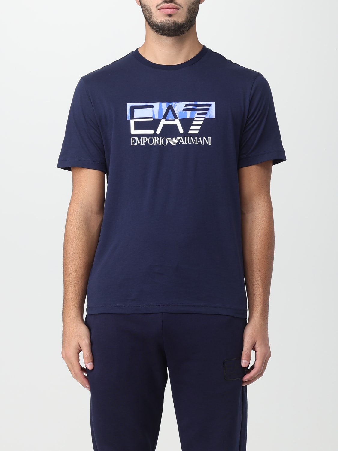 EA7：Tシャツ メンズ - ブルー | GIGLIO.COMオンラインのEA7 Tシャツ ...