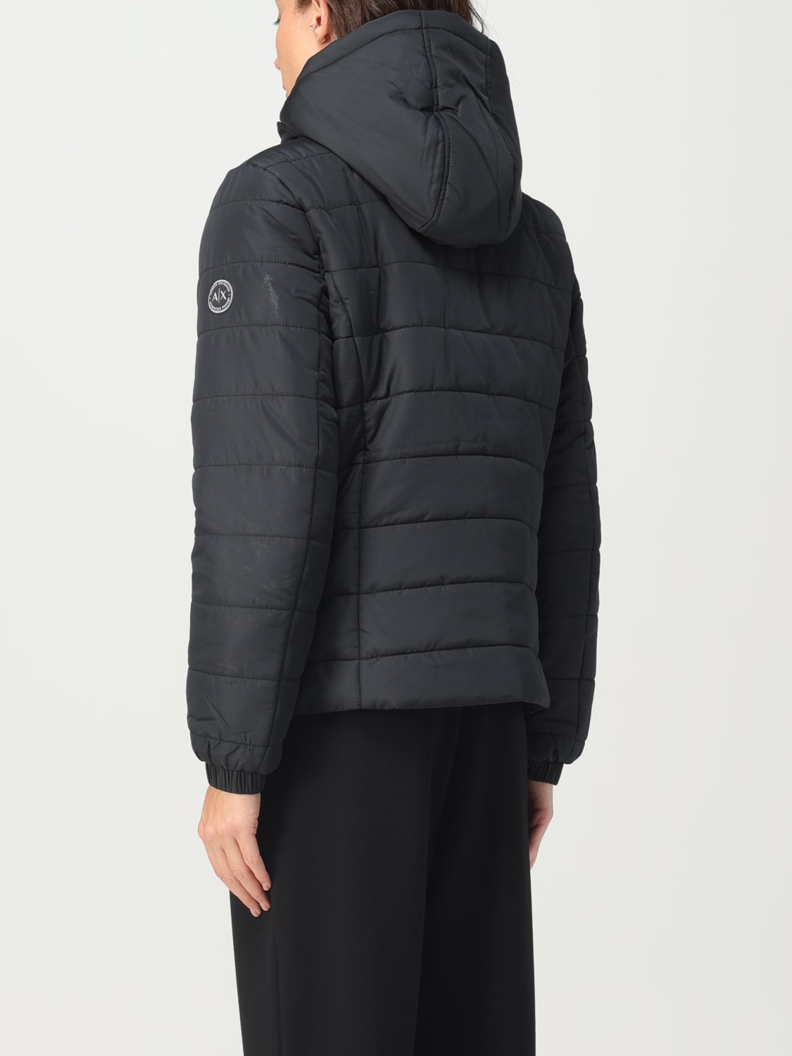 Armani Exchange Hooded Down Jacket Black