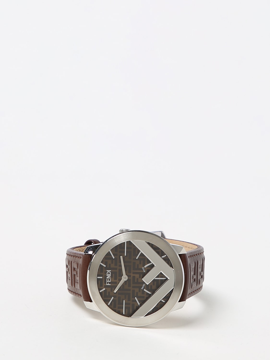 FENDI: F is watch in stainless steel - Brown | FENDI watch