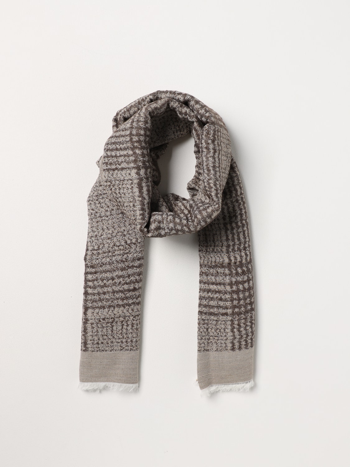 EMPORIO ARMANI scarf in jacquard modal and mohair blend Beige