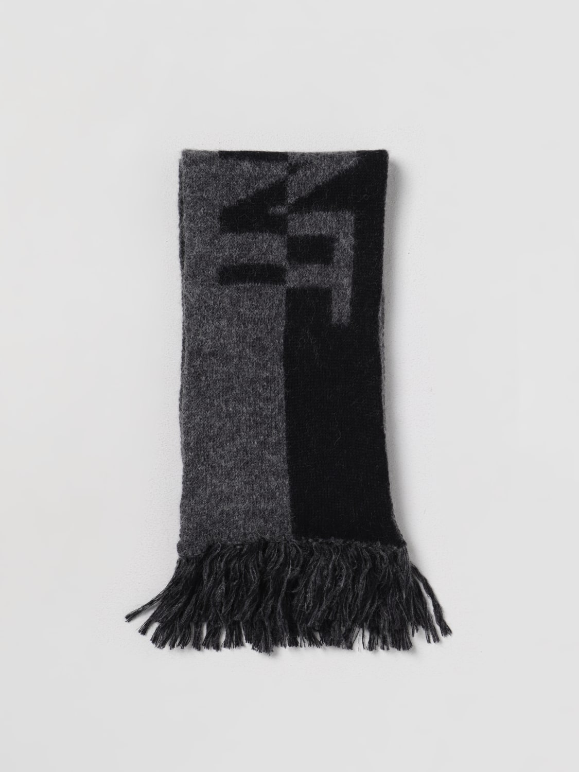 Saint Laurent jacquard-logo wool scarf - Black