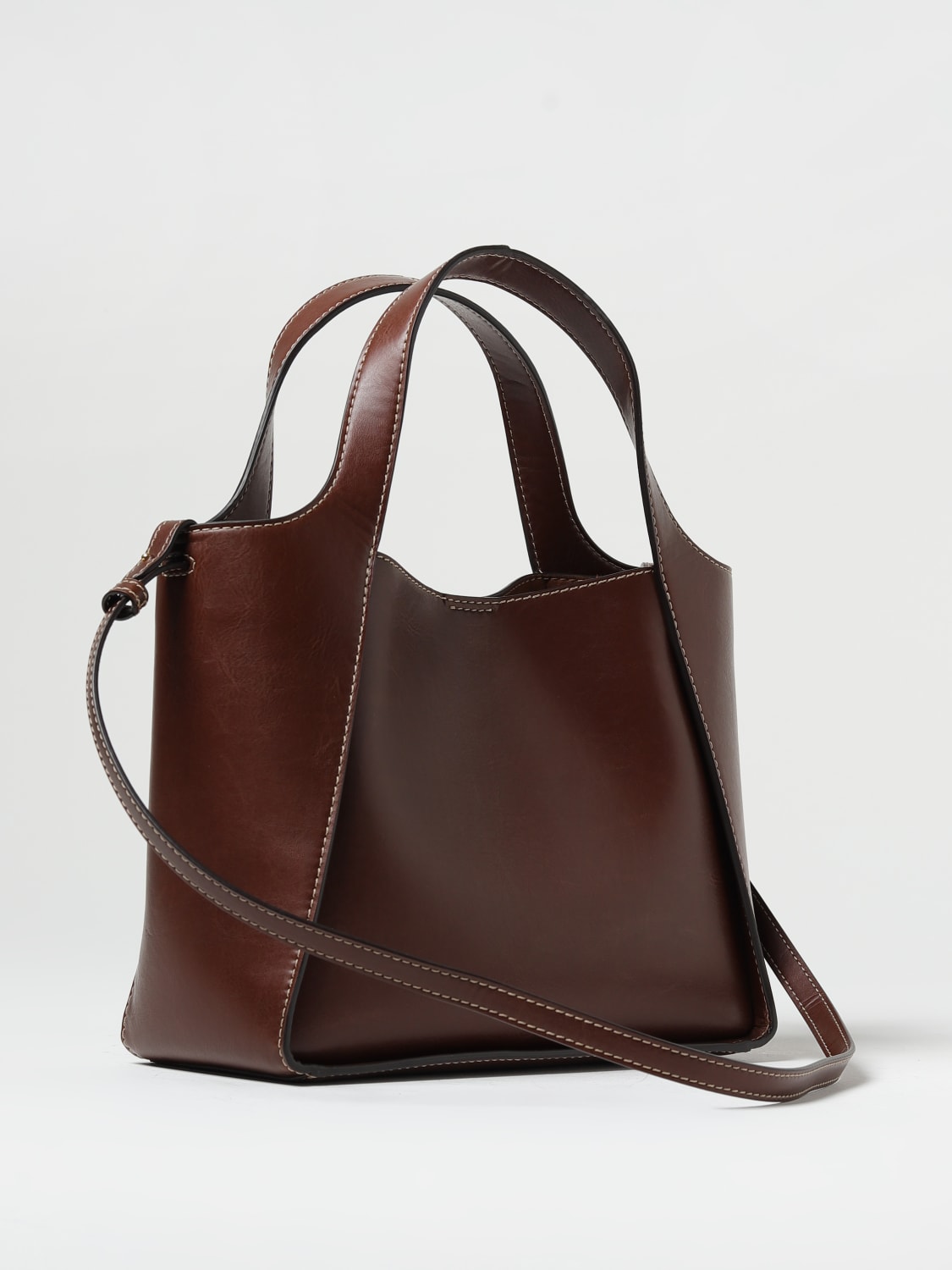 Stella McCartney Shoulder Bag With Logo in Brown