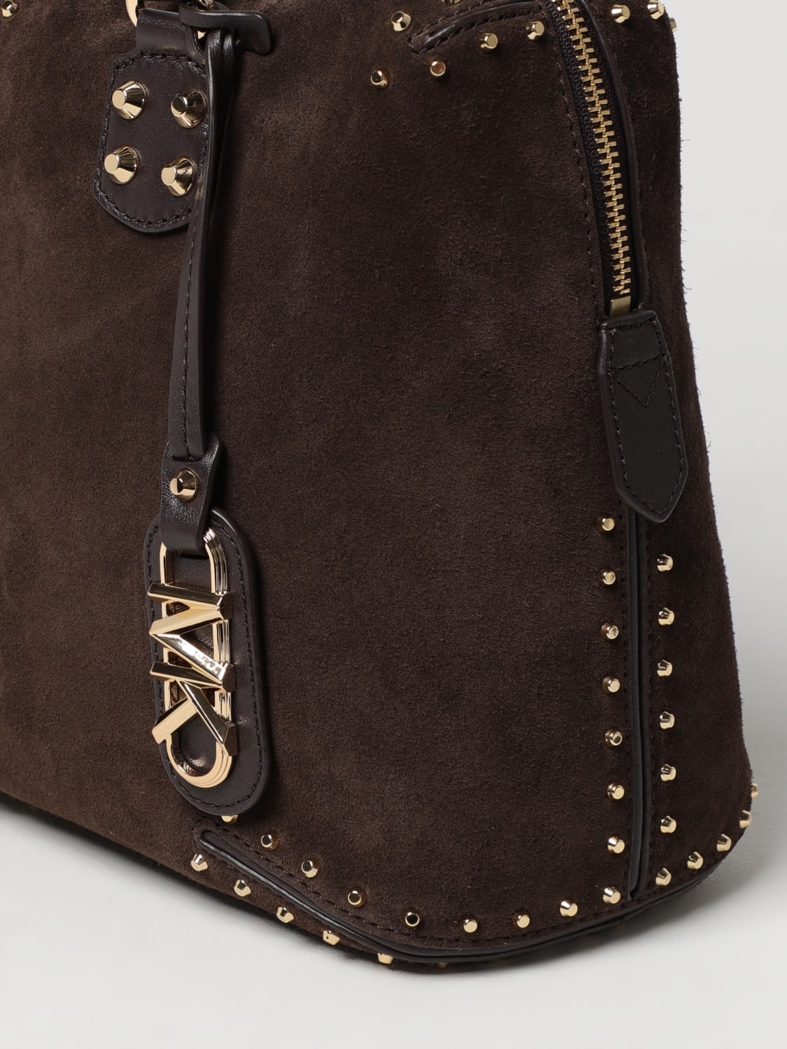 MICHAEL KORS Michael Astor bag in leather with studs Brown