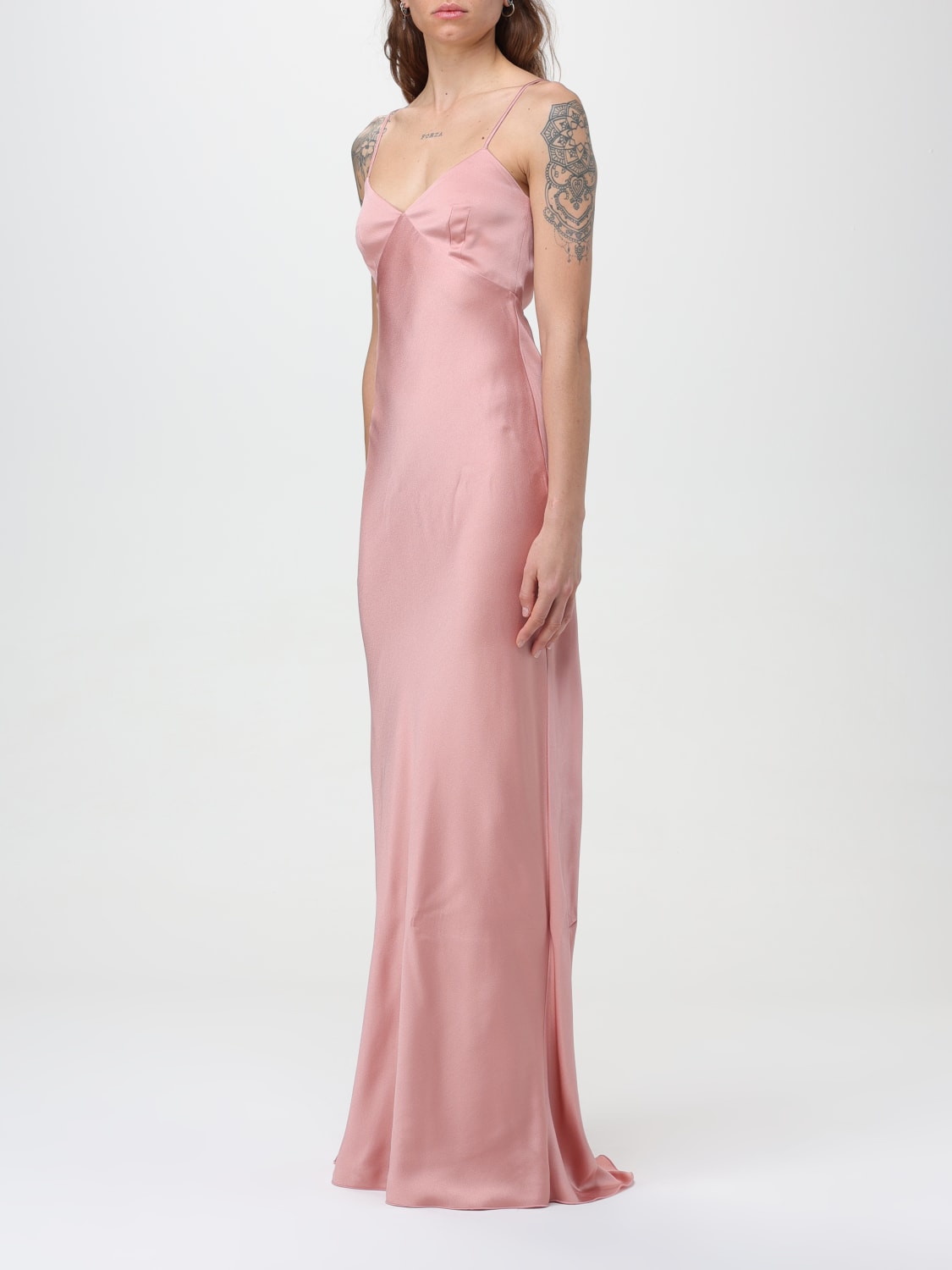 Max Mara Pianoforte dress in satin with train