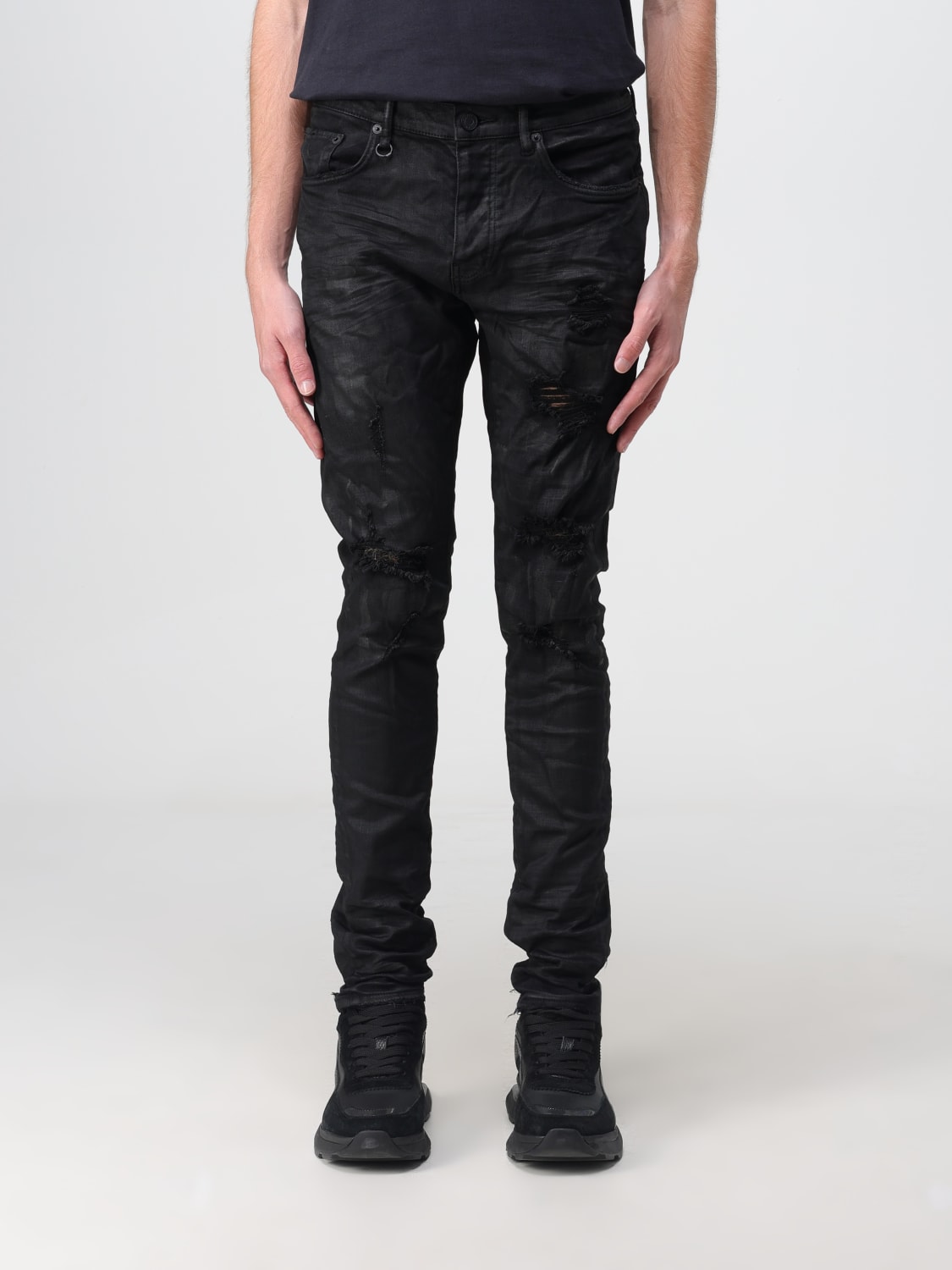 Black New Purple brand Men's hole personality fashion jeans SZ 29-38 -  Helia Beer Co