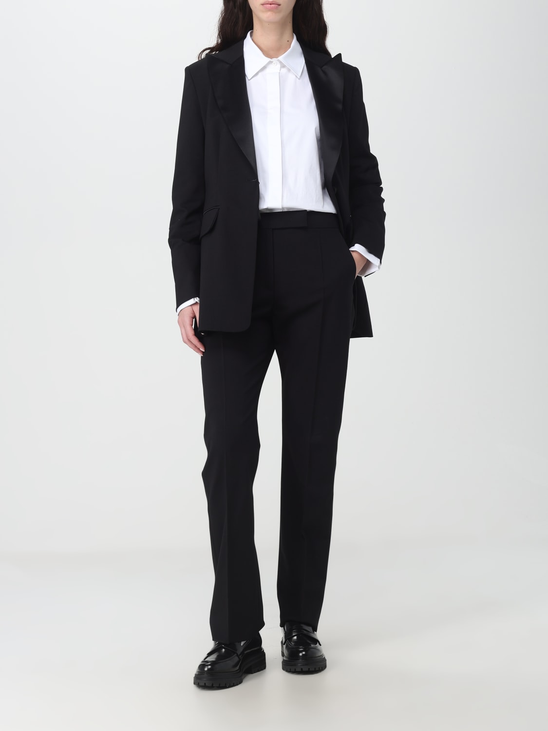 Max Mara Womens Two Button Notch Lapel Slim Fit Blazer Pants Suit