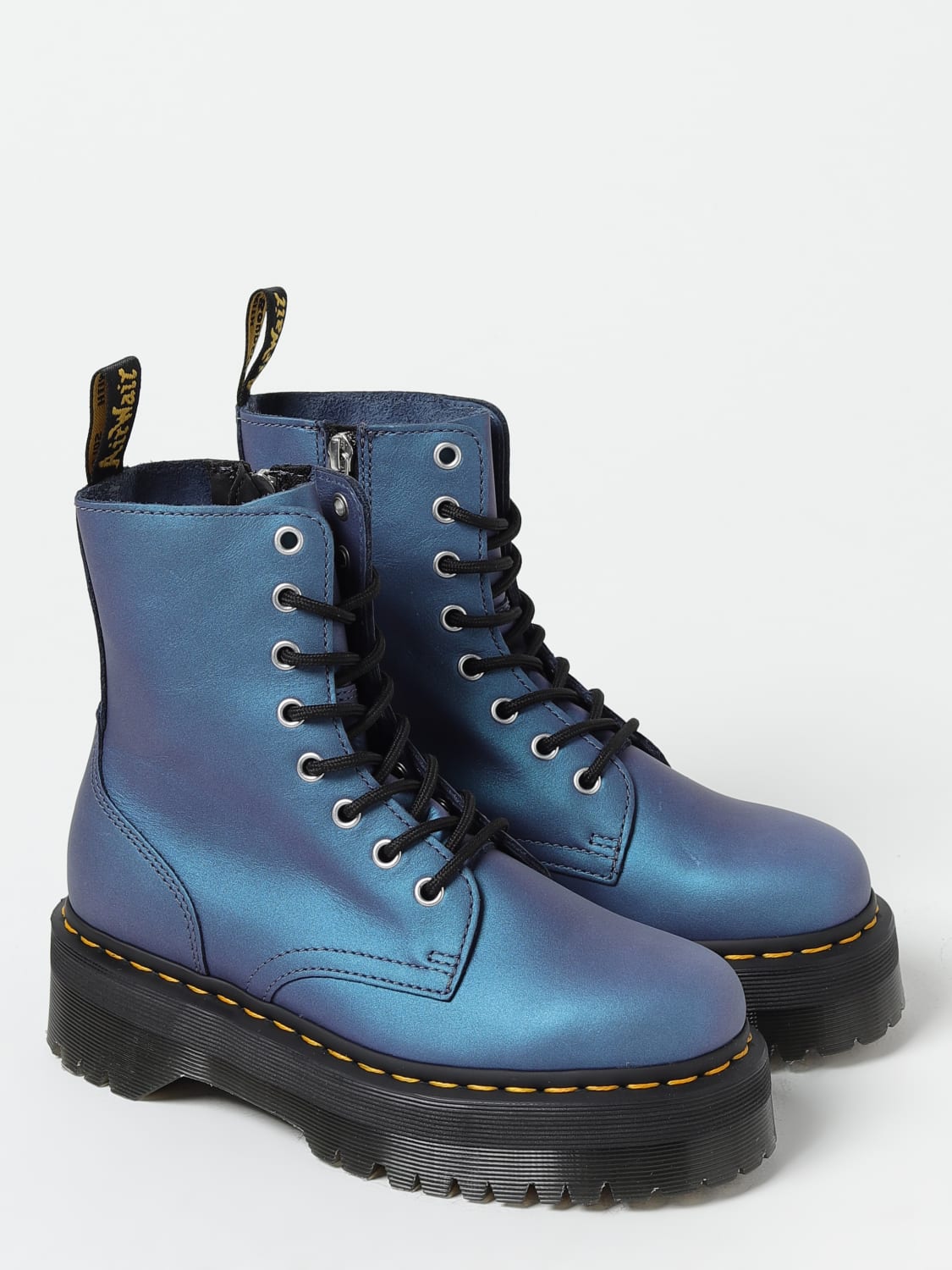 DR. MARTENS：フラットショートブーツ レディース - ブルー | GIGLIO