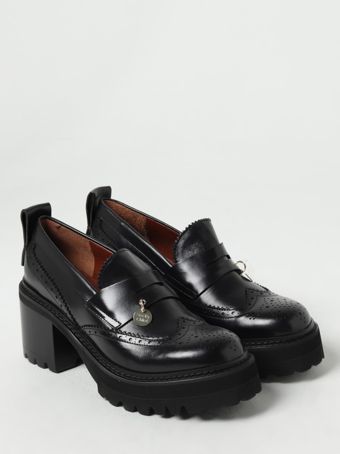 SEE BY CHLOÉ: See By Chloé New Gaucho mocassins in leather with brogue ...