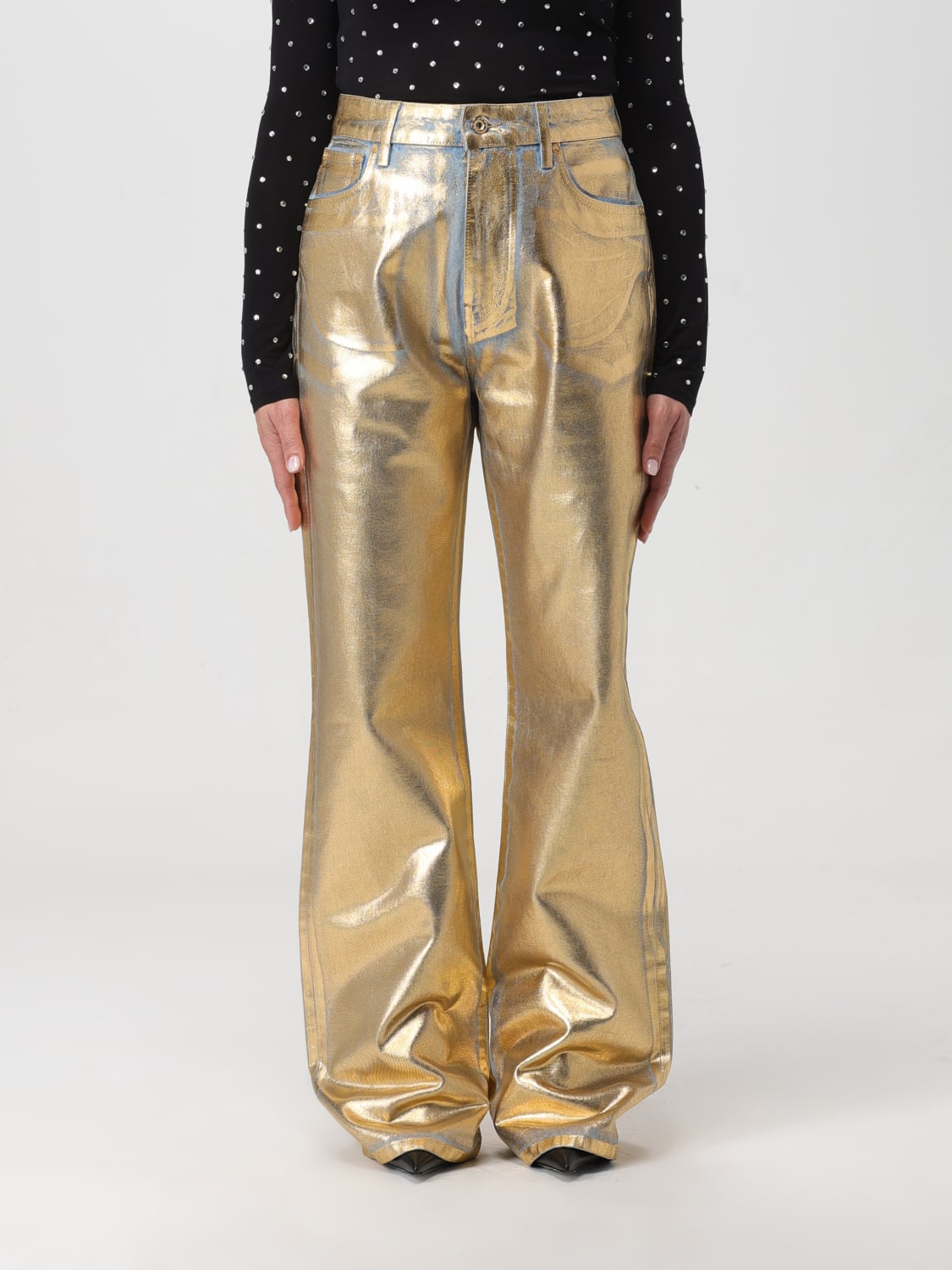 Gold Faux Leather Trousers