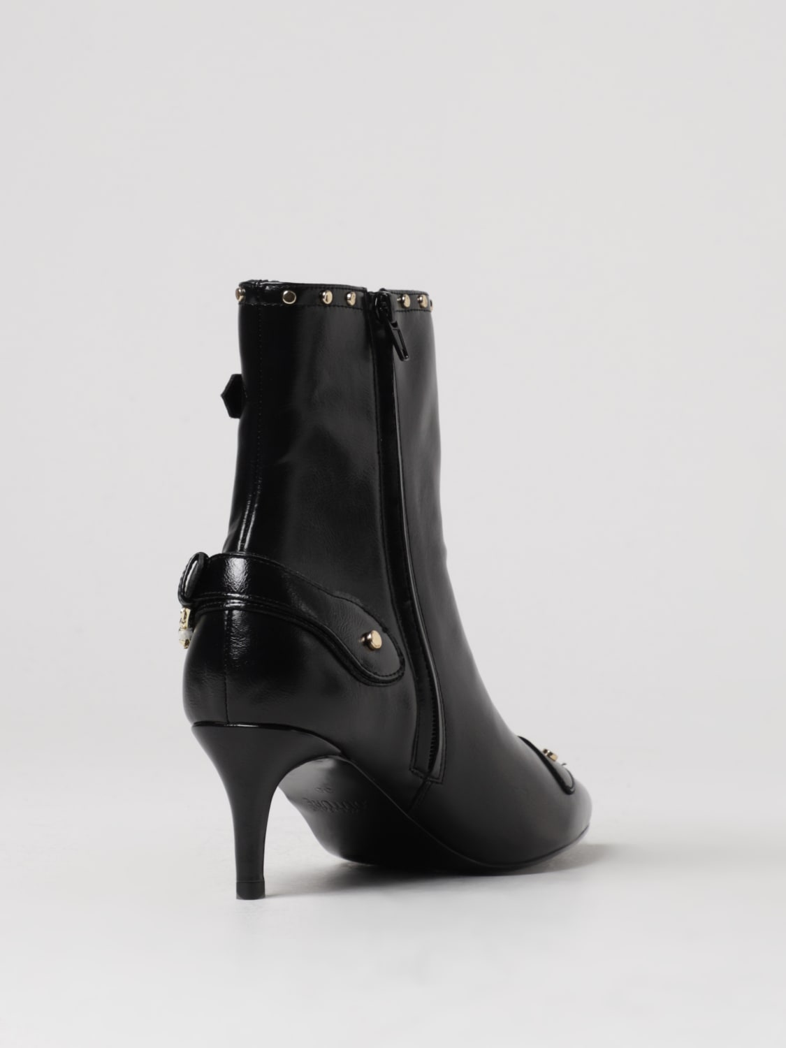 VERSACE JEANS COUTURE: Flat ankle boots woman - Black | VERSACE