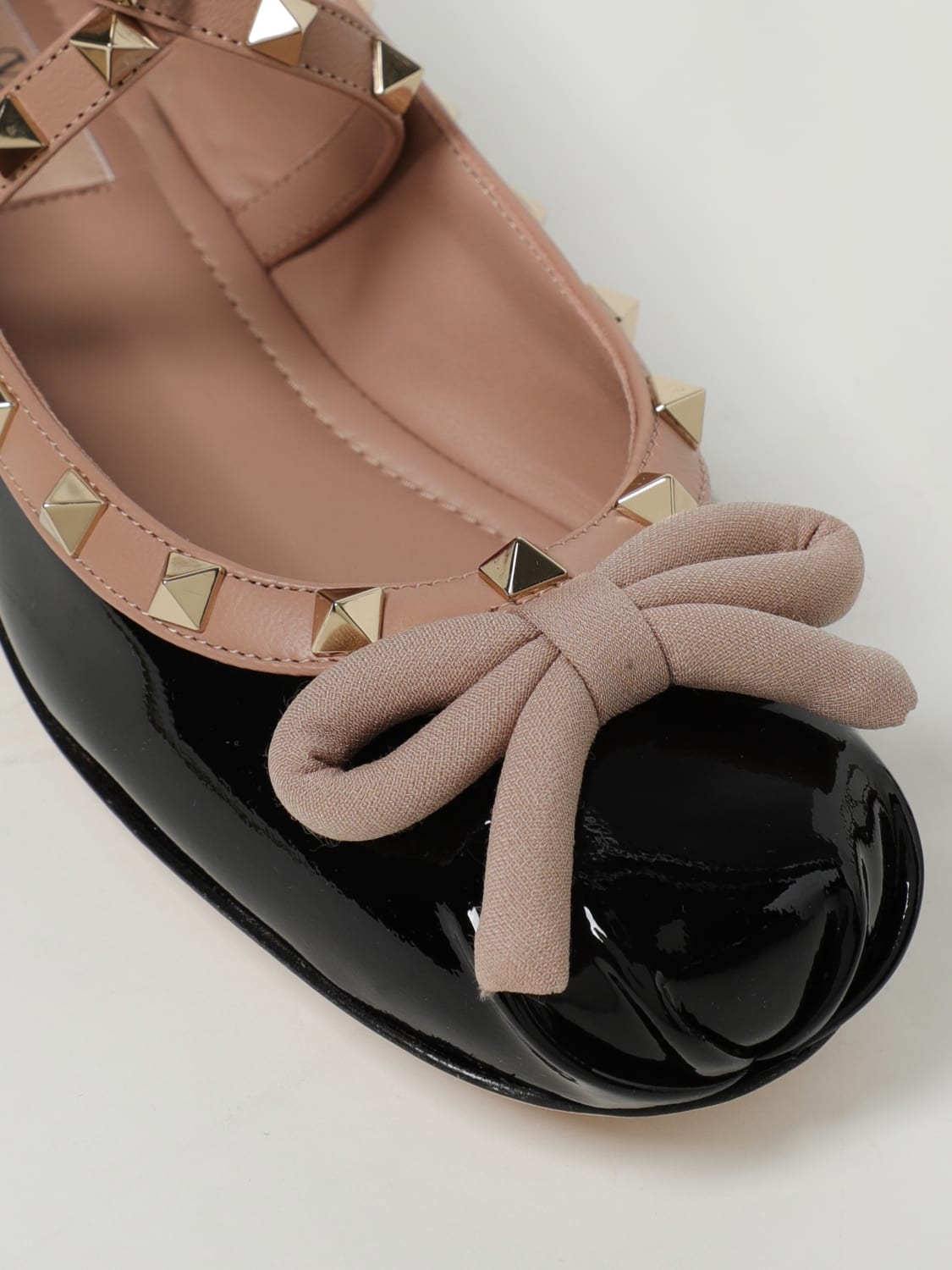 Valentino Garavani Rockstud leather ballerina shoes - Black