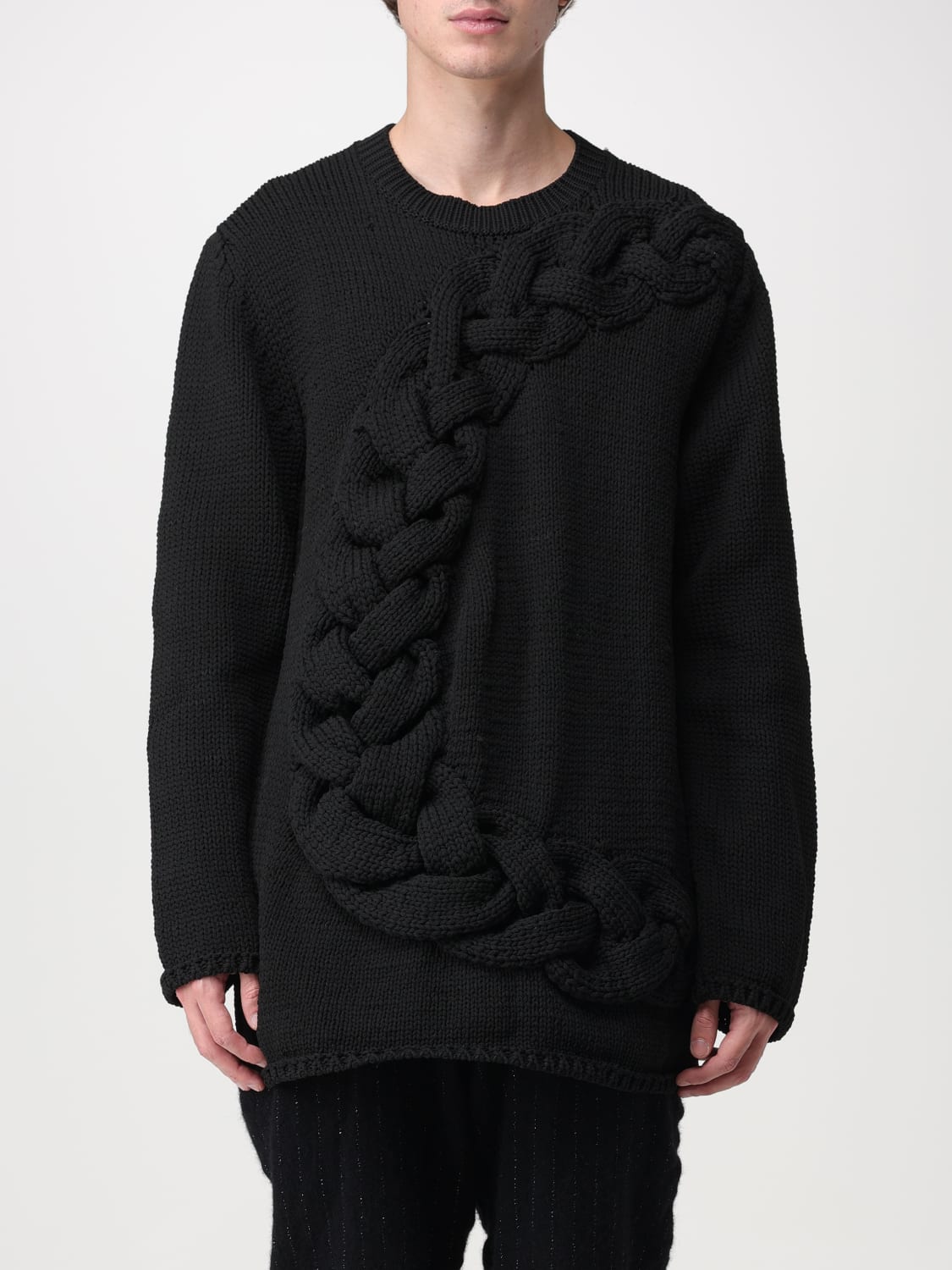 COMME des GARCONS HOMME PLUS◇セーター(厚手) S ウール BLK 無地 PL