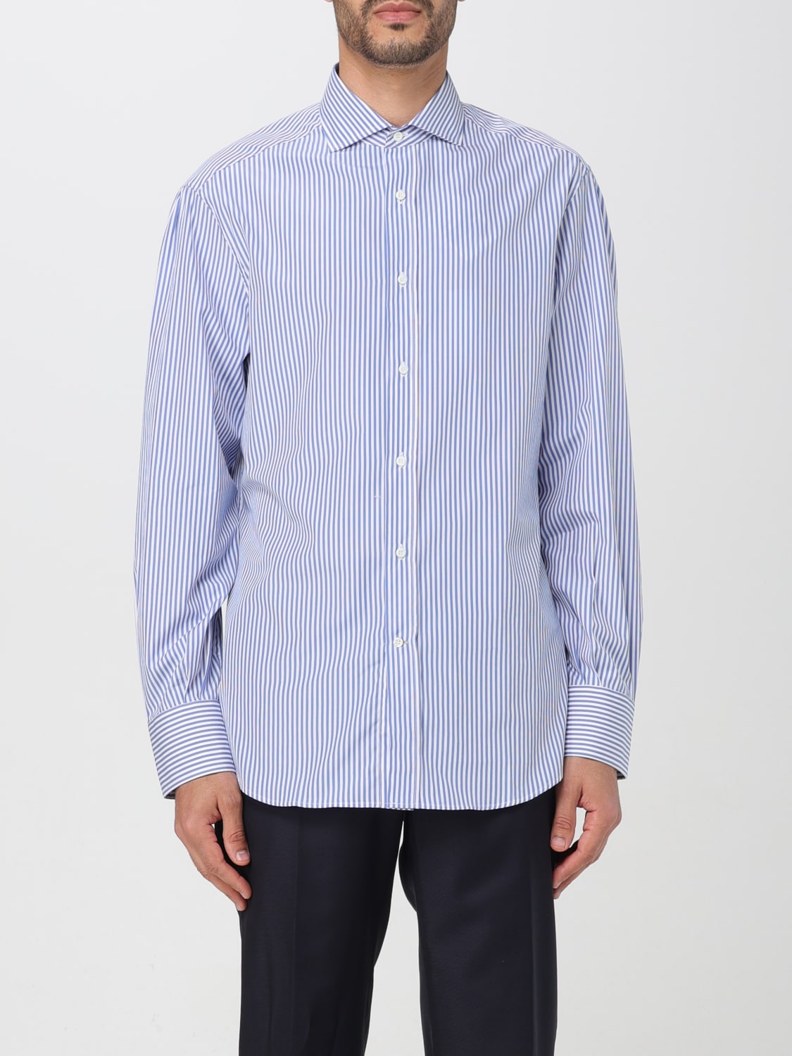 BRUNELLO CUCINELLI: Shirt men - Blue 1 | BRUNELLO CUCINELLI shirt ...