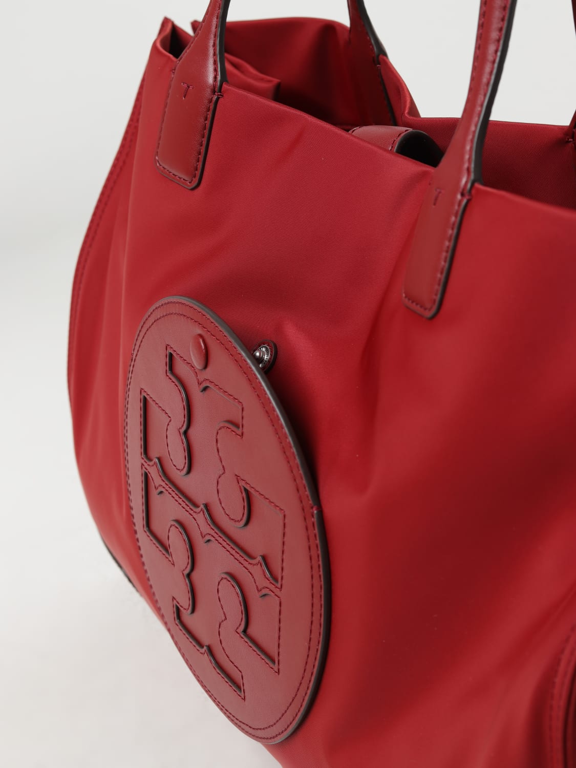 TORY BURCH Ella bag in nylon and leather Brick Red Tory Burch