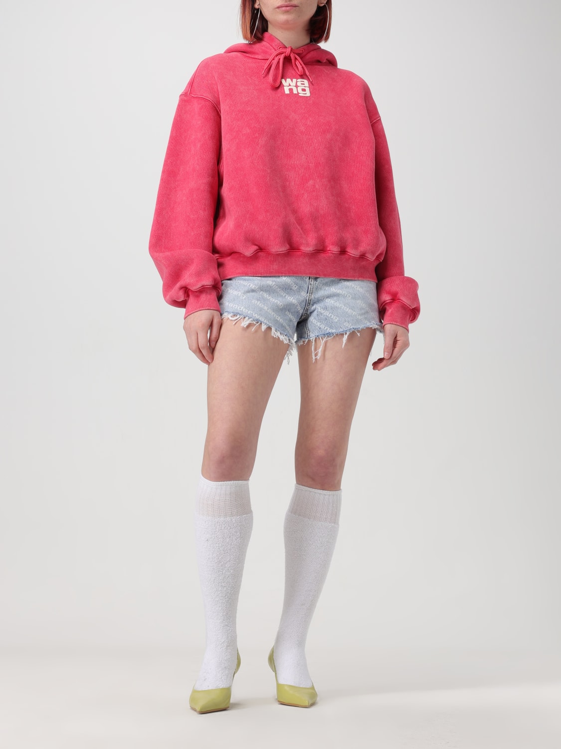 Alexander Wang Coral Oversized Printed Tie-dyed Hoodie & Short Set Orange  Cotton ref.1078340 - Joli Closet