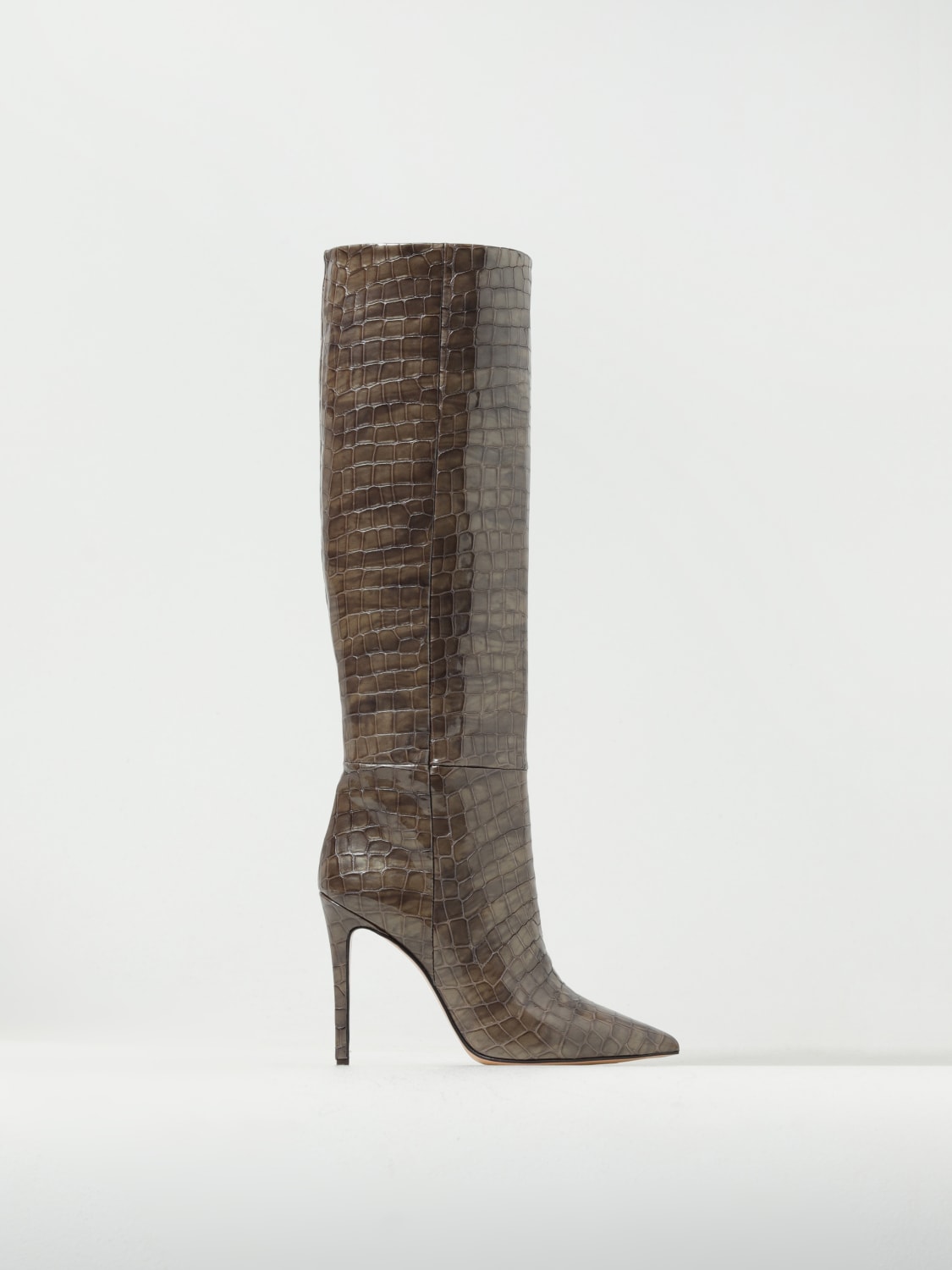 Anna F. -  crocodile print patent leather boots