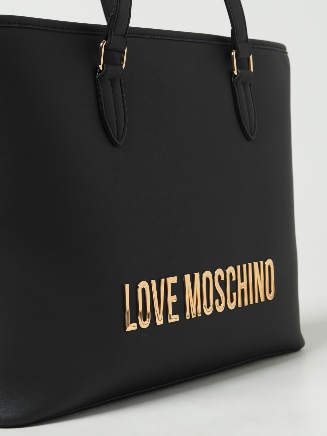 LOVE MOSCHINO: bag in synthetic leather with logo - Black