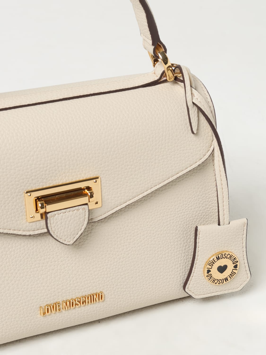 LOVE MOSCHINO: bag in synthetic leather with logo - Ivory  LOVE MOSCHINO  shoulder bag JC4200PP0HKW0 online at