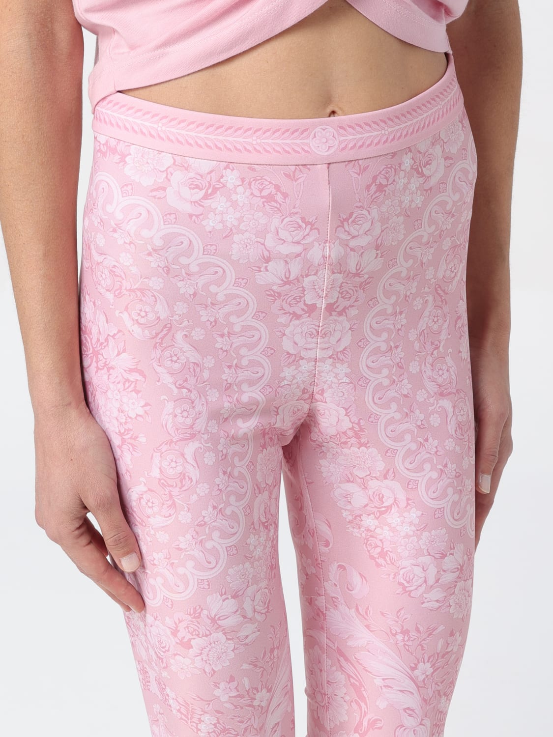 VERSACE: Pants woman - Pink  VERSACE pants 10039001A10076 online