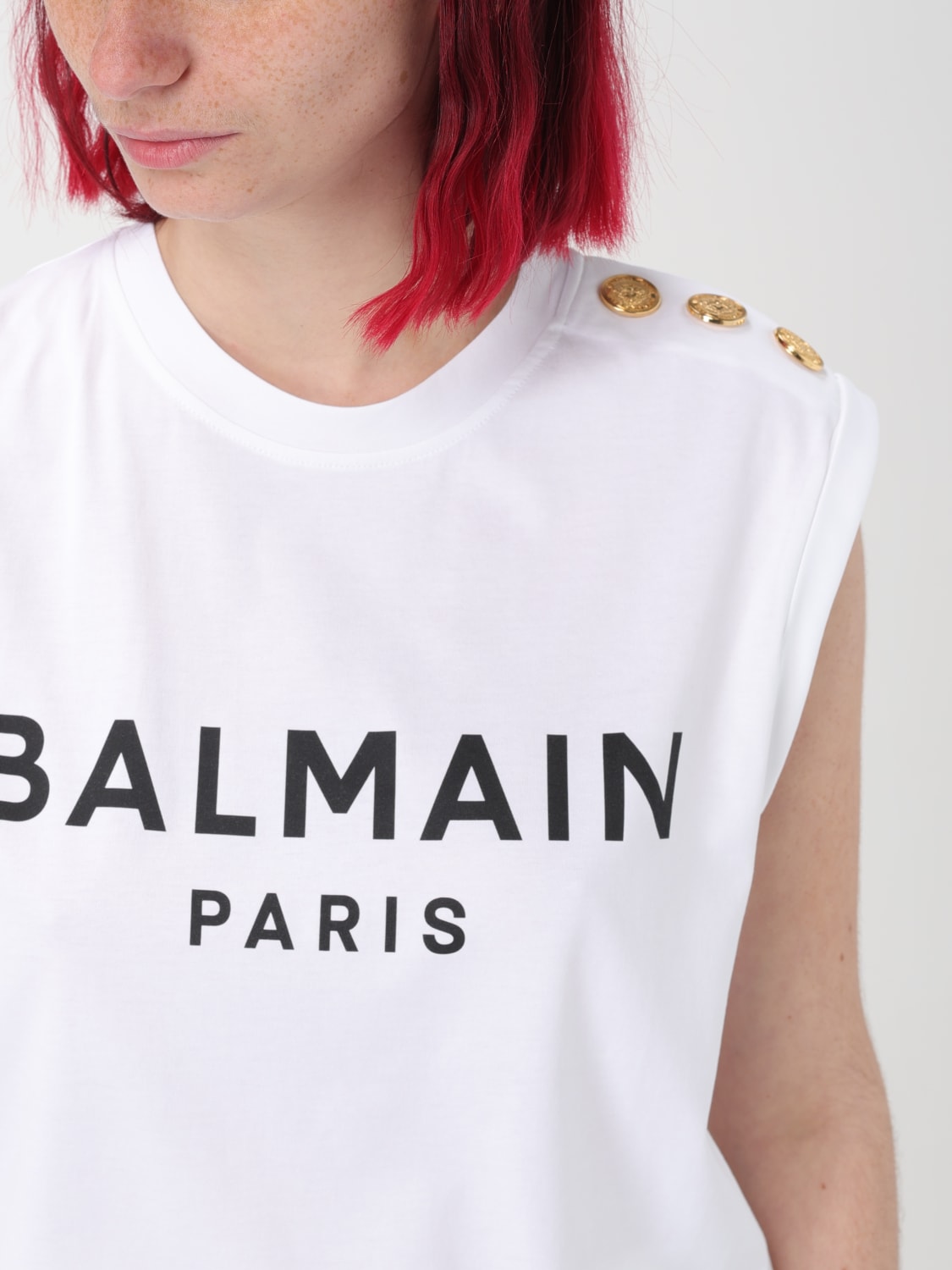 Balmain Paris Womens T-Shirt Size Medium Color White