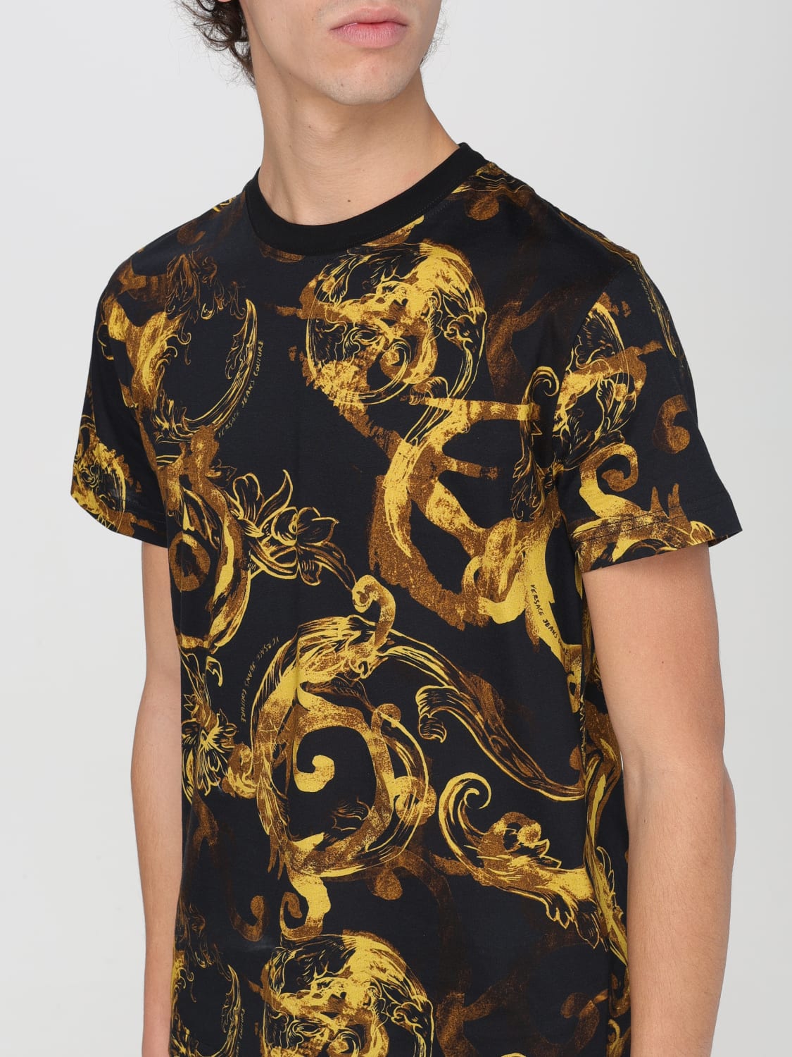 VERSACE JEANS COUTURE：Tシャツ メンズ - ブラック | GIGLIO.COM ...