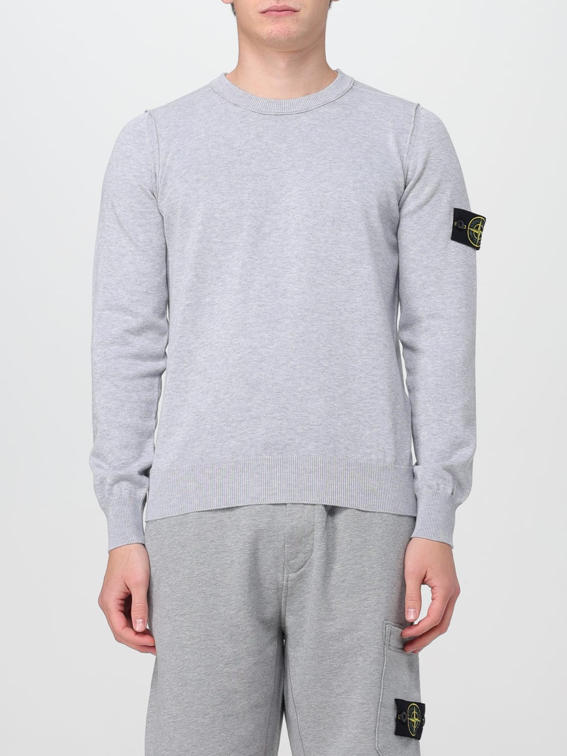 Mens grey hot sale stone island sweatshirt