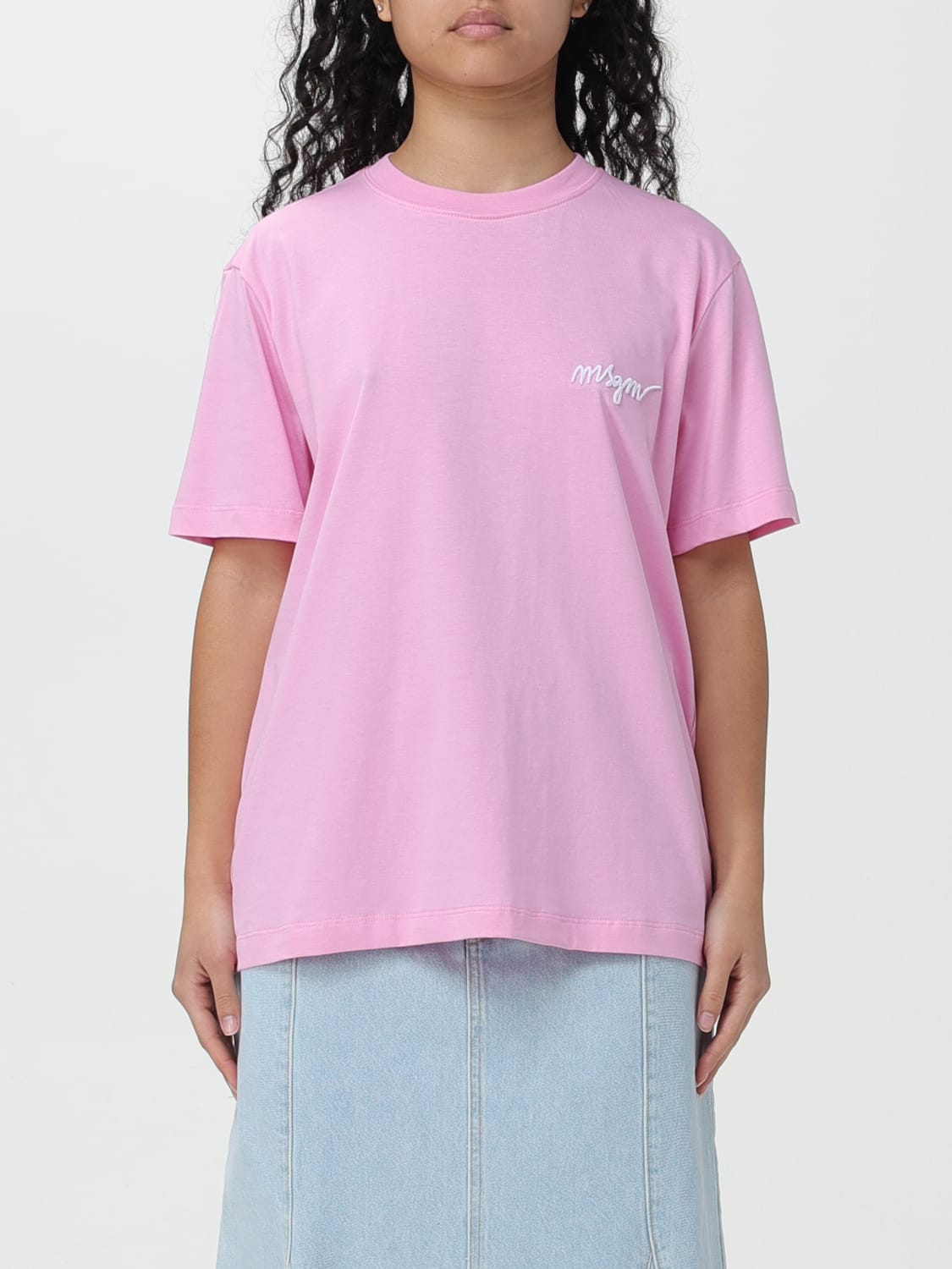 MSGM: T-shirt woman - Pink | MSGM t-shirt 2000MDM540200002 online at ...