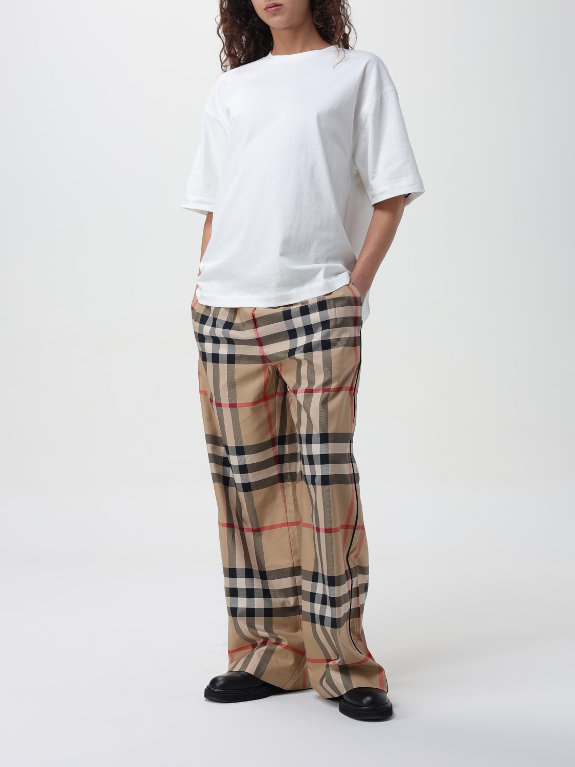 BURBERRY: pants for woman - Beige  Burberry pants 8071101 online at