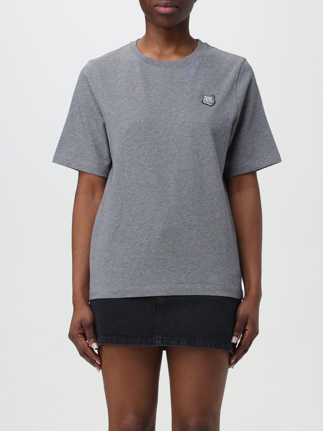 MAISON KITSUNÉ: T-shirt woman - Grey | MAISON KITSUNÉ t-shirt ...