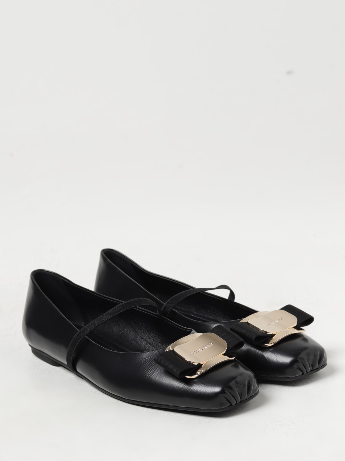 FERRAGAMO: Flat shoes woman - Black  FERRAGAMO ballet flats 01H345 768868  online at