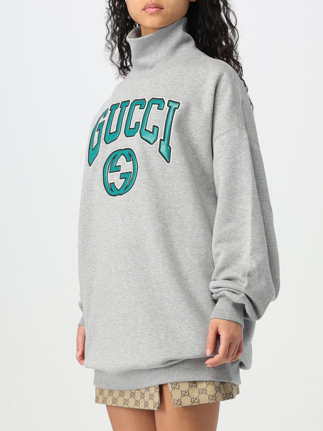 GUCCI sweatshirt for woman Grey Gucci sweatshirt 760367XJF0Q