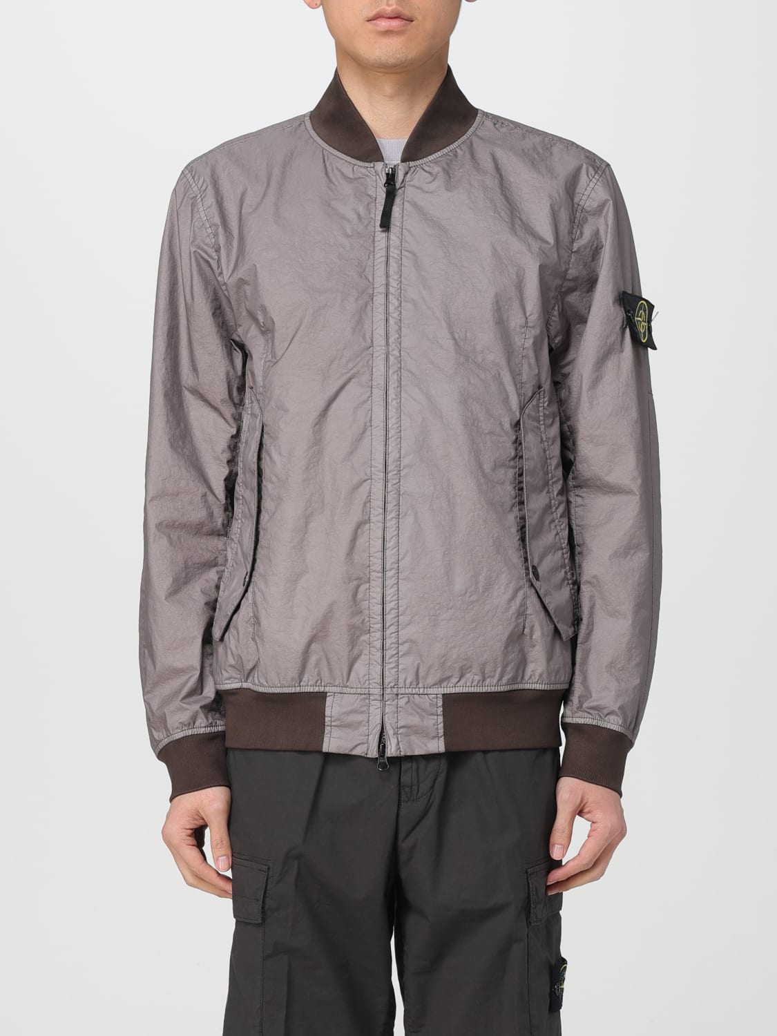 Mens grey cheap stone island jacket