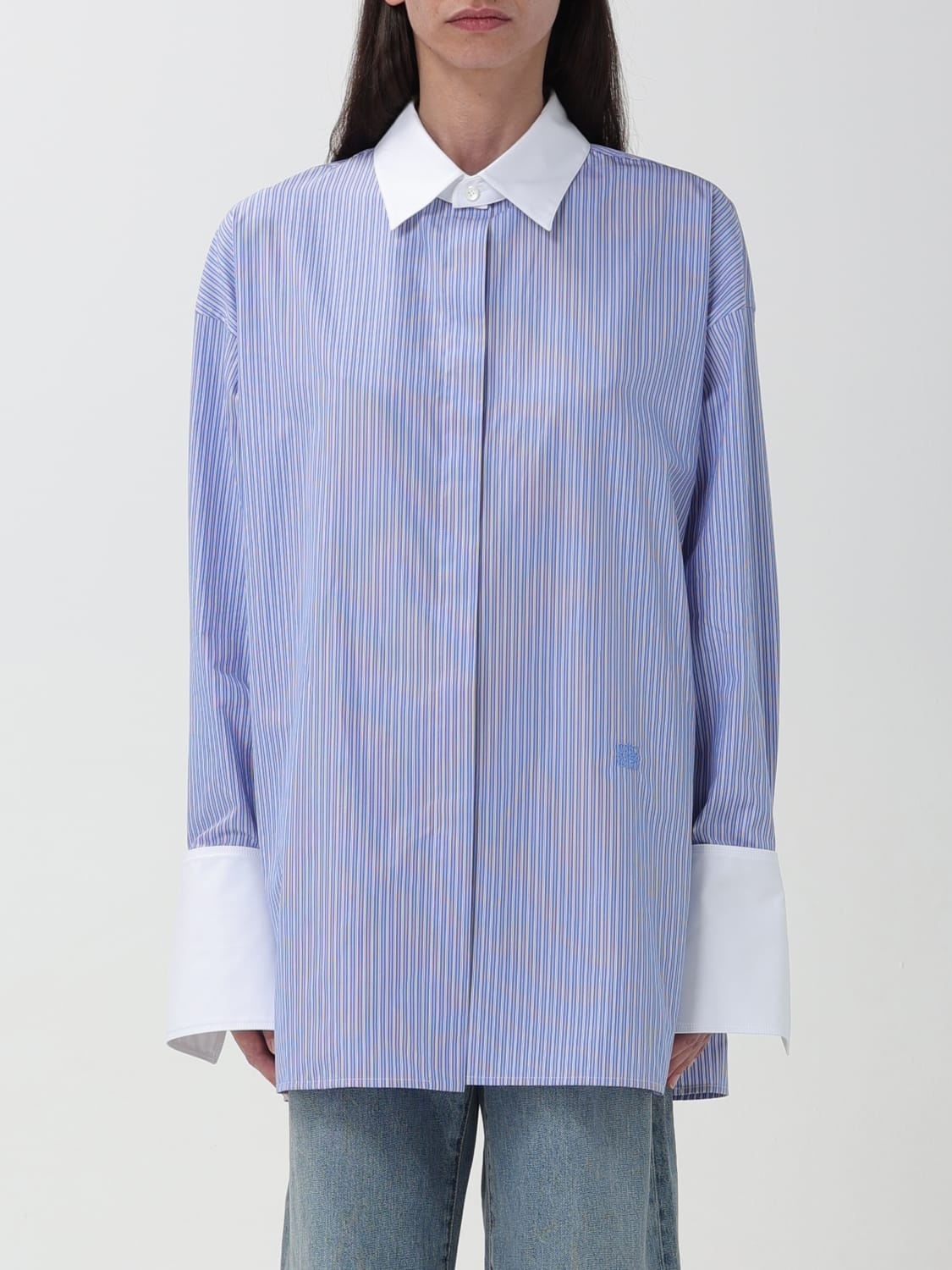 LOEWE: Shirt woman - Blue | LOEWE shirt S359Y05XBN online at