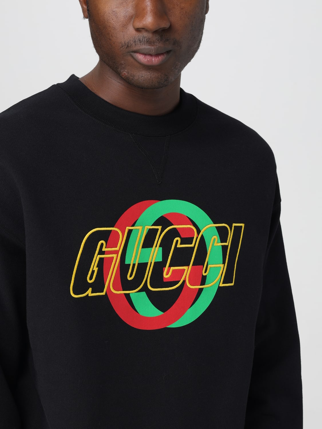 GUCCI sweatshirt for men Black Gucci sweatshirt 768460XJGA1