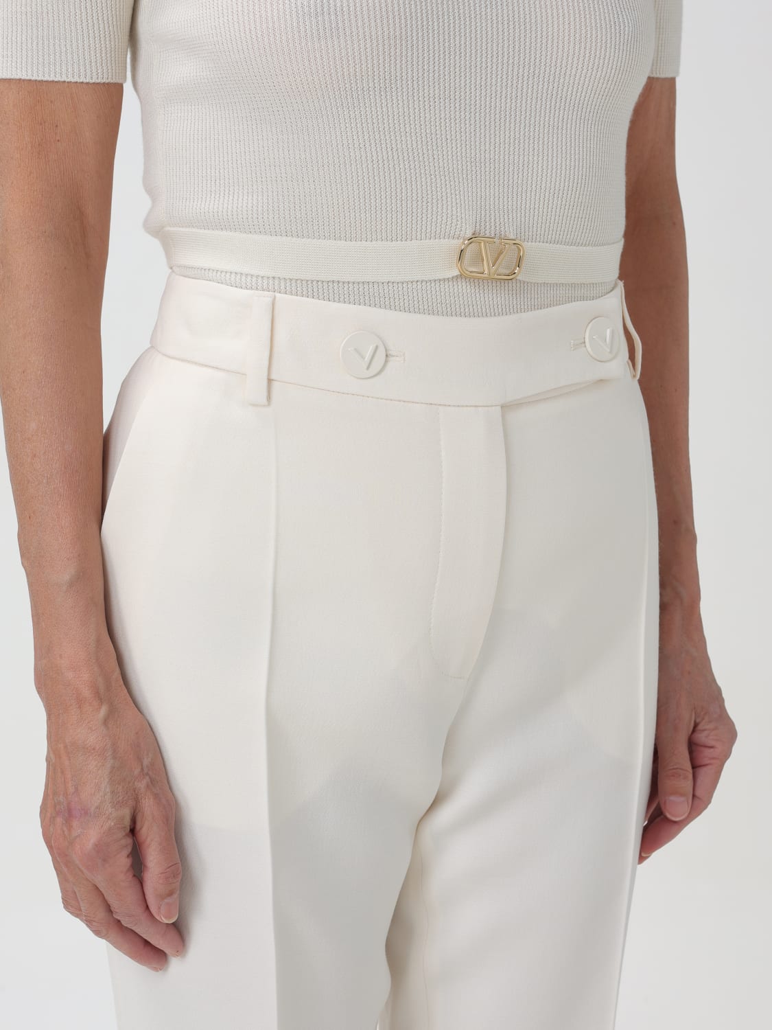 Valentino chain-print trousers - White