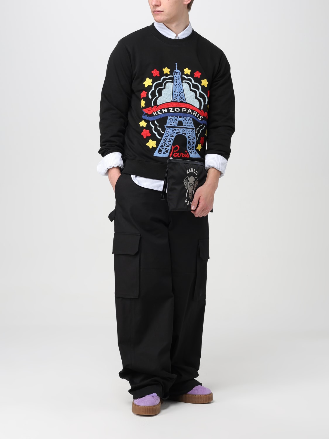 ネット買付 KENZO PARIS 異素材組み合わせ スウェット Sサイズ