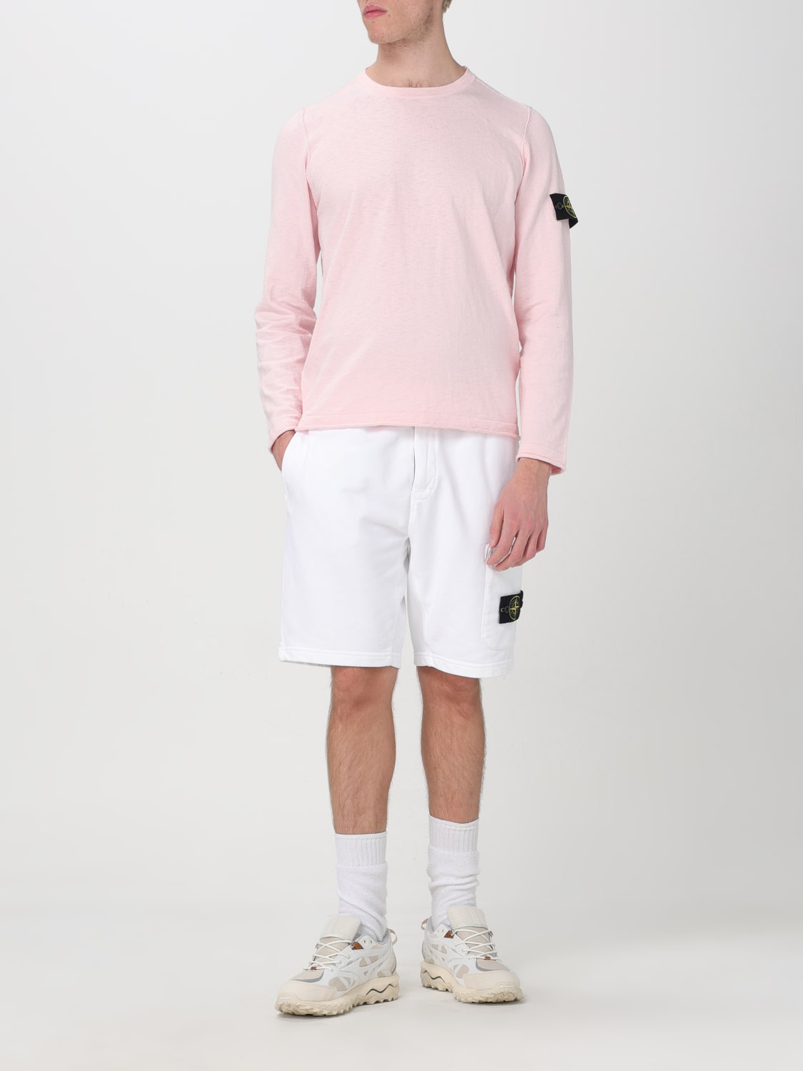 Mens pink cheap stone island jumper