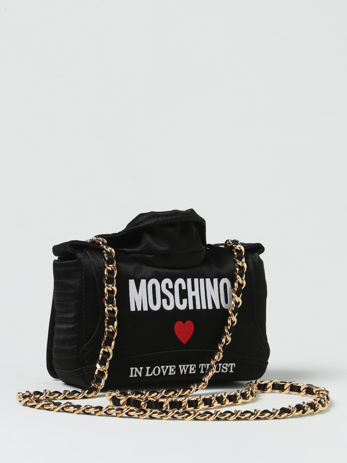 LOVE MOSCHINO Embellished leather shoulder bag | THE OUTNET