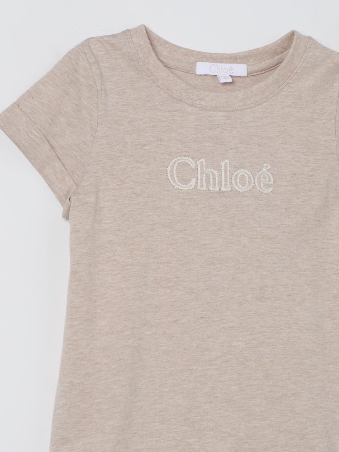 CHLOÉ: t-shirt for girls - Beige | Chloé t-shirt C20112 online at