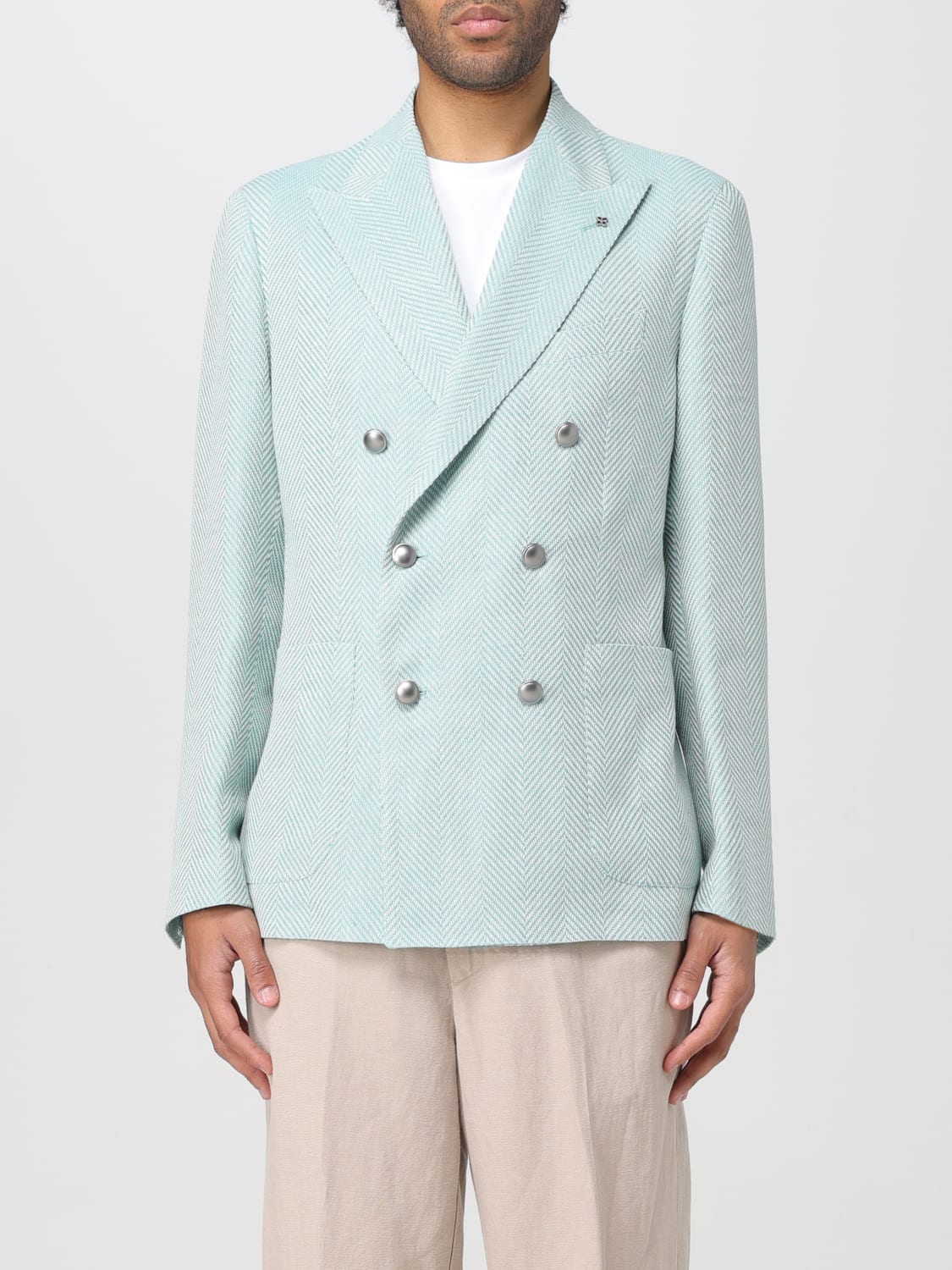 TAGLIATORE: jacket for man - Turquoise | Tagliatore jacket