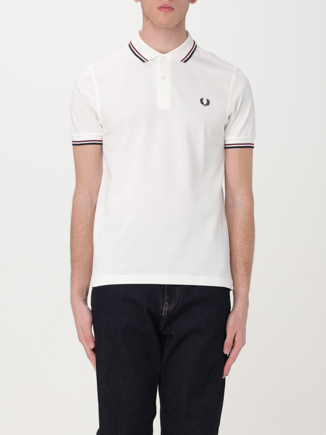 Fred perry store white polo sale