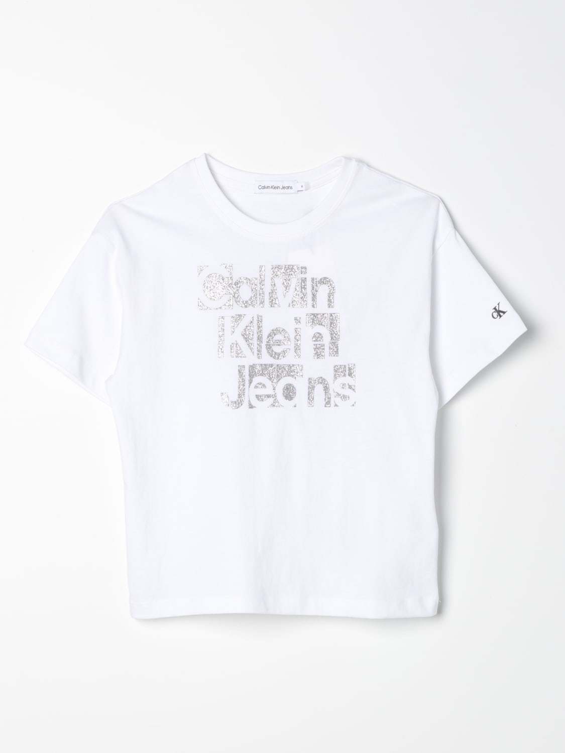 CK JEANS: t-shirt for girls - White
