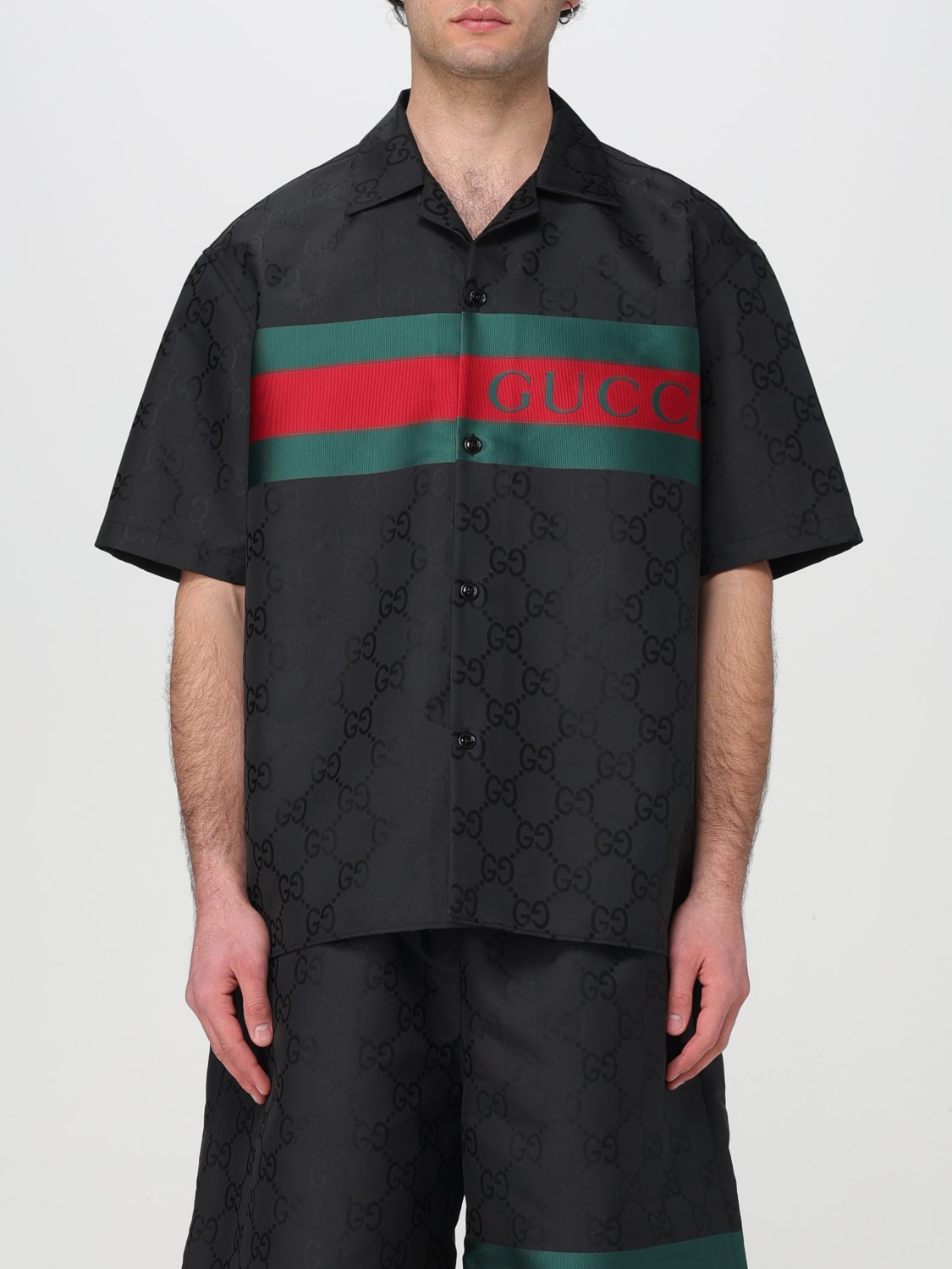 GUCCI：シャツ メンズ - ブラック | GIGLIO.COMオンラインのGUCCI