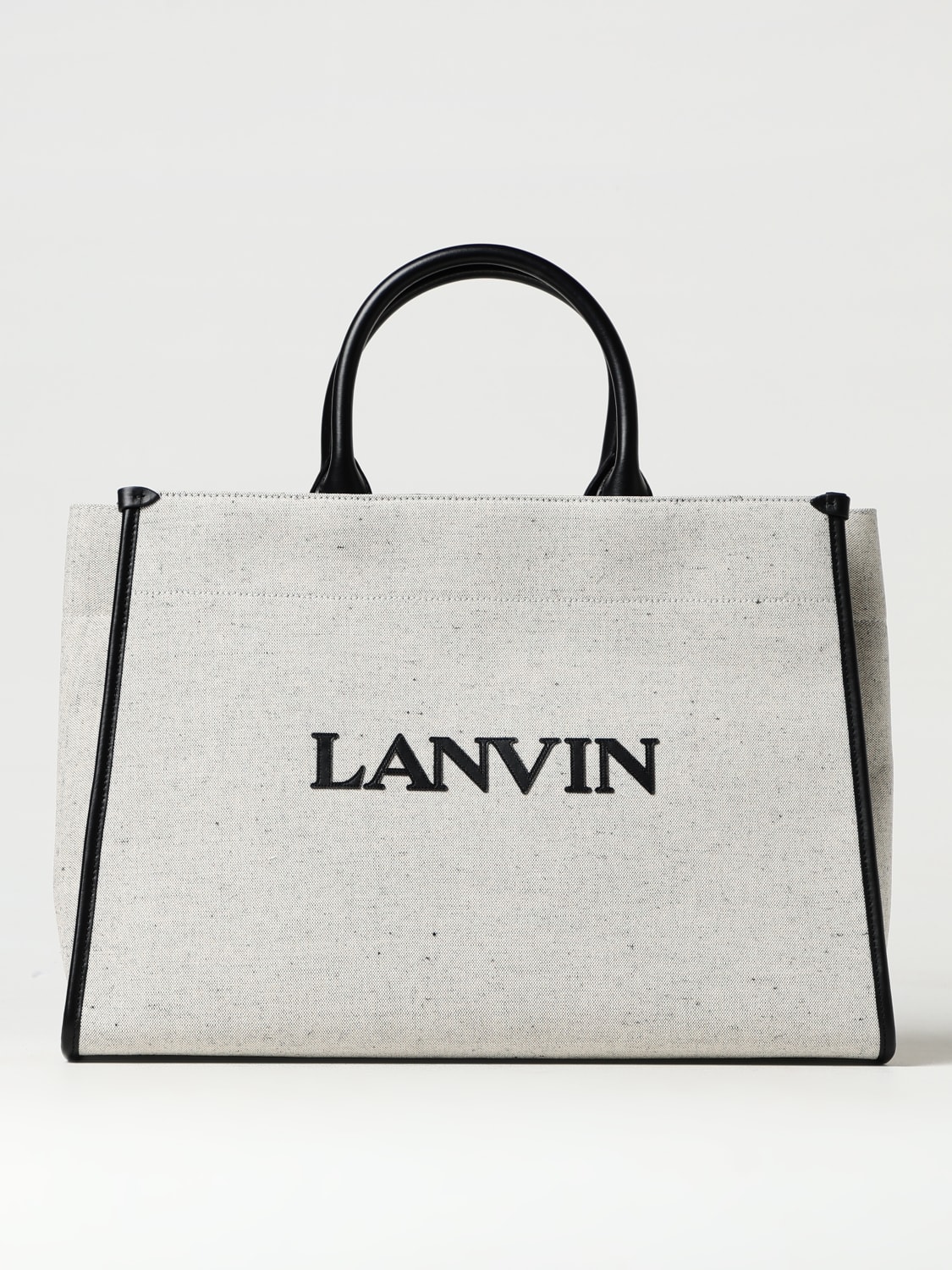 Lanvin embroidered-logo tote bag - Black
