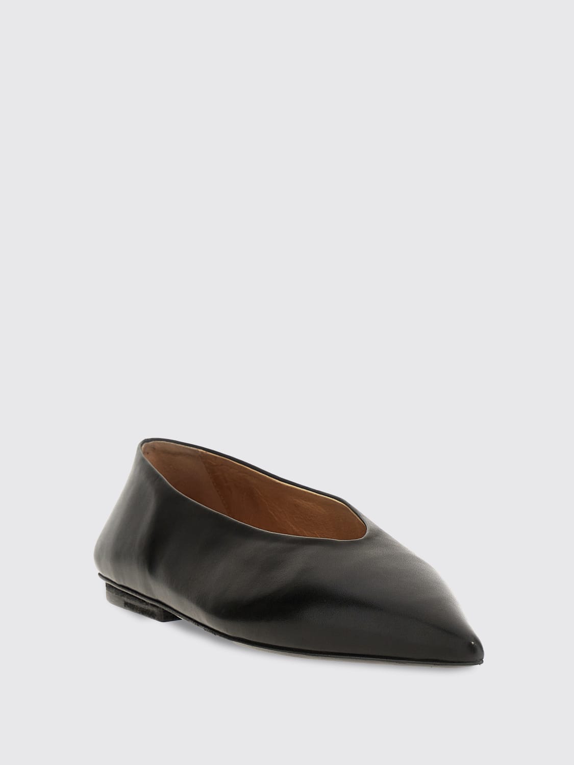 Marsèll square-toe leather ballerina shoes - Brown