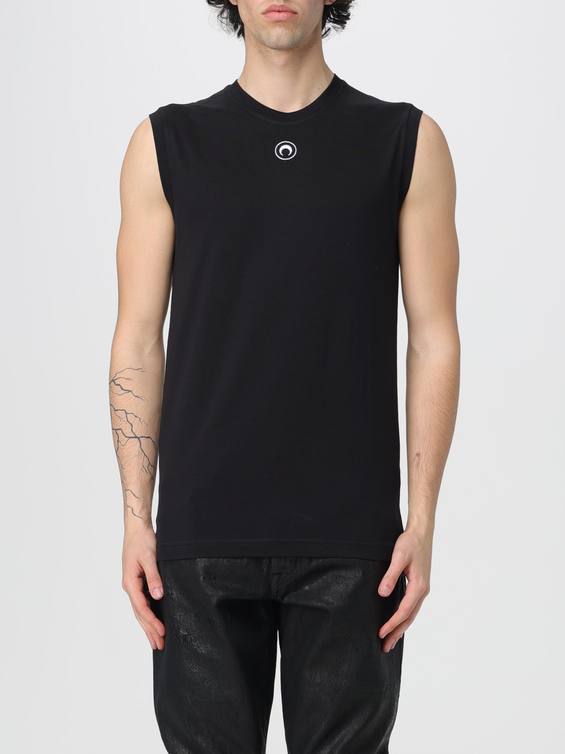 MARINE SERRE：Tシャツ メンズ - ブラック | GIGLIO.COMオンラインの ...