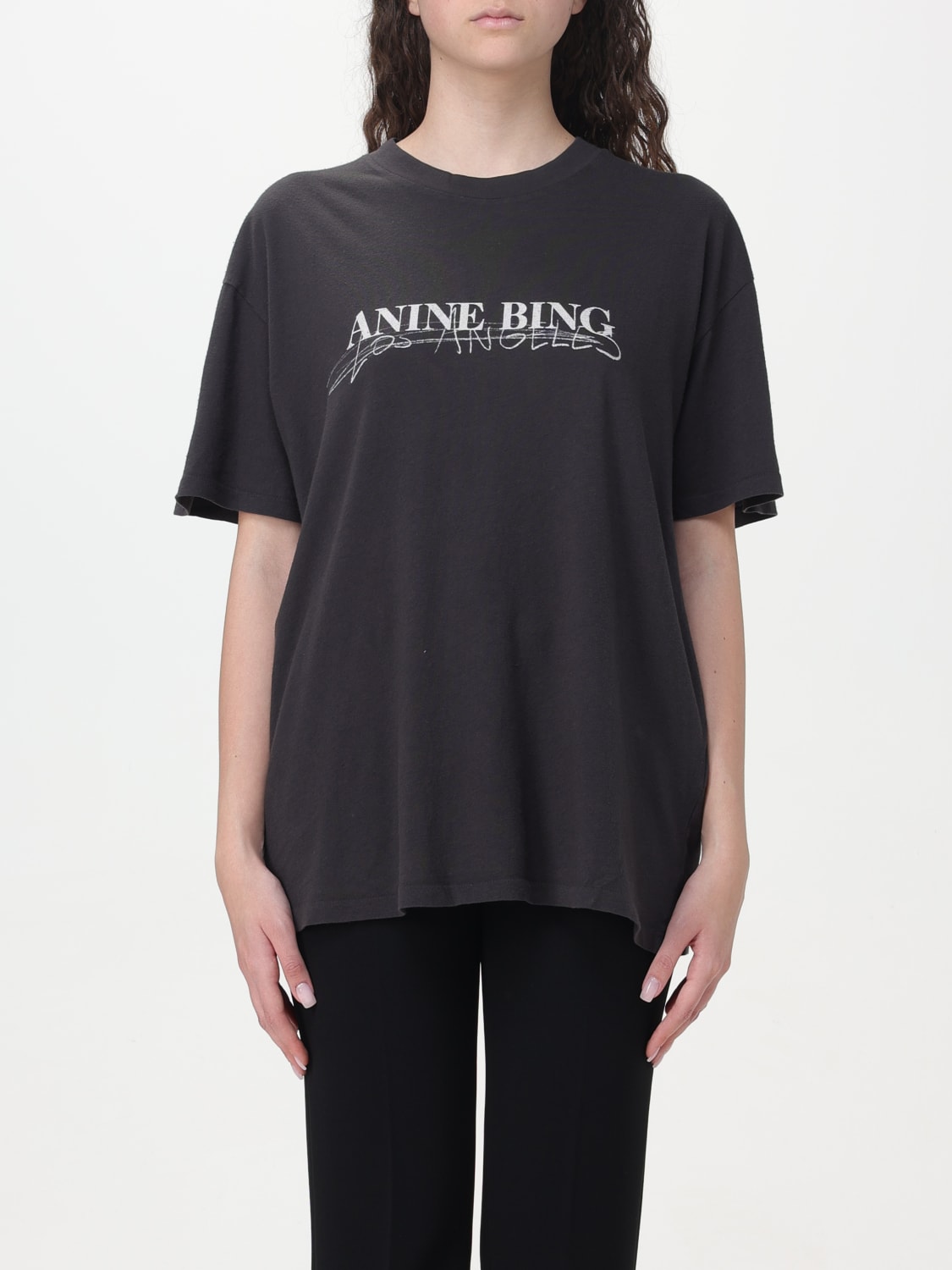 ANINE BING: T-shirt woman - Black | ANINE BING t-shirt A0810024