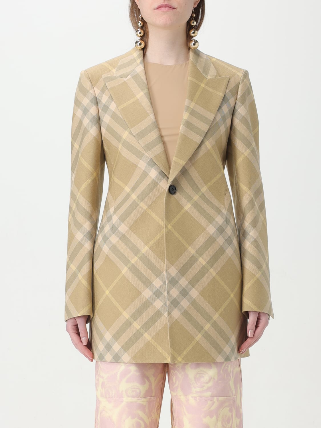 BURBERRY: Coat woman - Beige | BURBERRY blazer 8082603 online at GIGLIO.COM