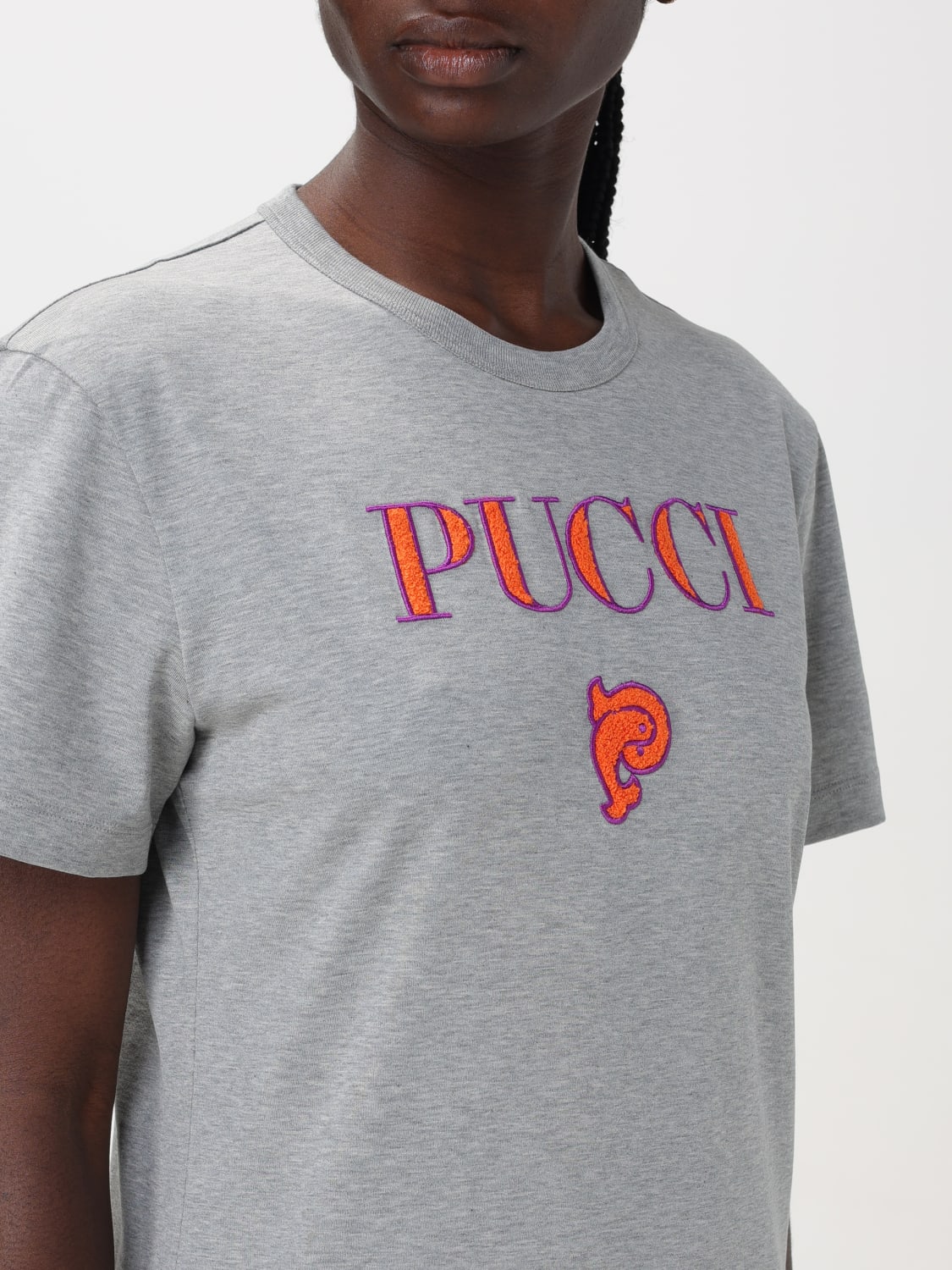 EMILIO PUCCI：Tシャツ レディース - グレー | GIGLIO.COMオンラインの