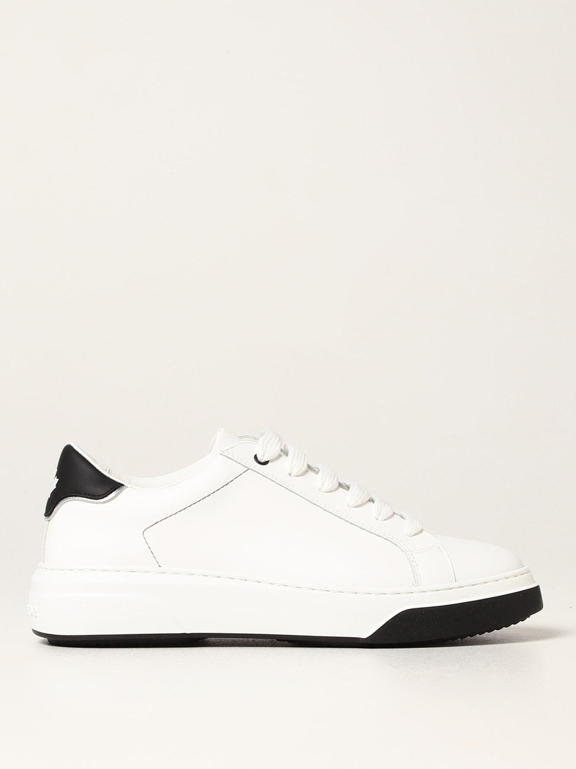 DSQUARED2: leather Bumper sneakers - White | DSQUARED2 sneakers ...